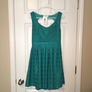 Teal Heart Cutout Dress